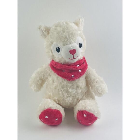 Midwood Brands Pink Llama Alpaca Plush Toy Scarf Bandana Hearts White Shimmer 15 - Picture 10 of 10